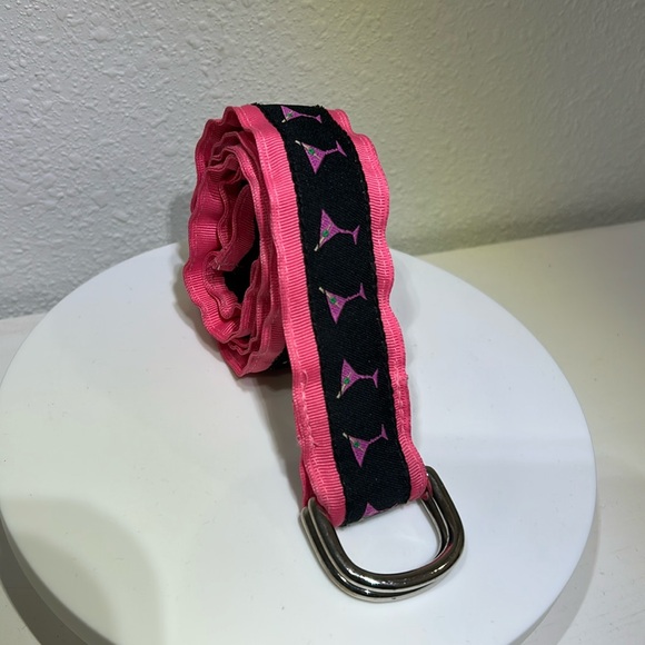 Eliza B Canvas Ribbon D Ring Belt Martini Glass Graphic Print | Size XL - Picture 2 of 5